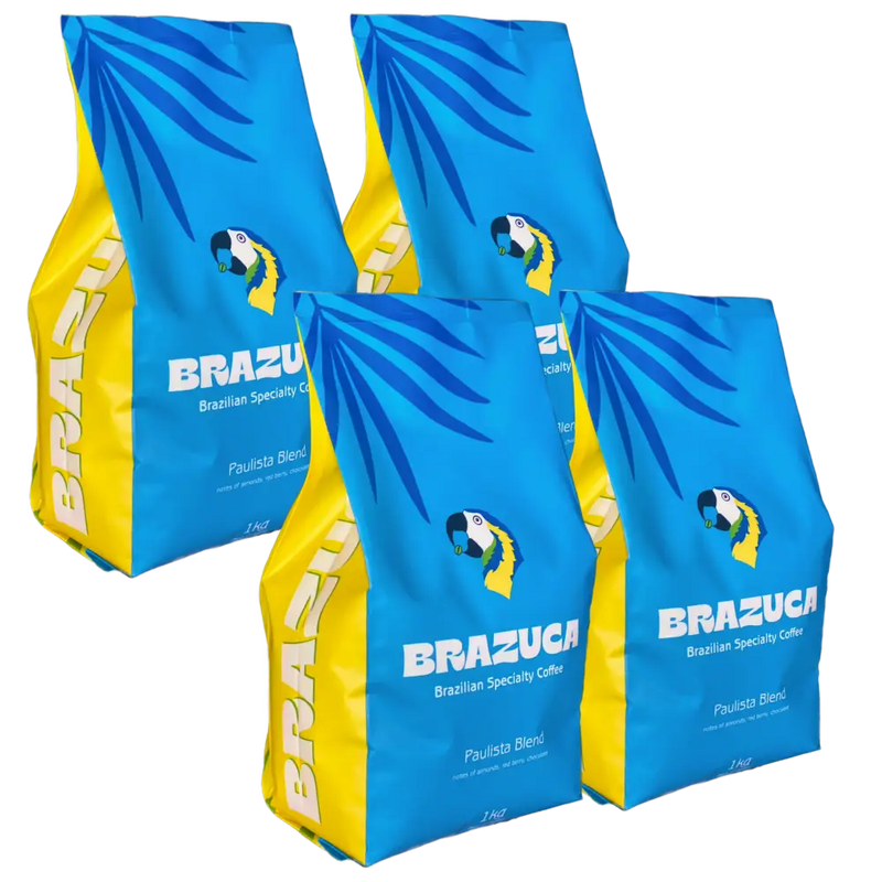 Brazuca Paulista blend Braziliaanse espressokoffie, voordeelpakket 4 x 1 kg