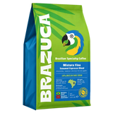 Groene Brazuca-zak Mistura Fina Seasonal Espresso Blend, 250 g, chocolade, geroosterde kastanje en rode appel