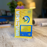 Yellow and blue Brazuca coffee bag